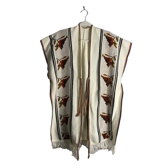 Vintage Women's Patterned Sweater Serape Cardigan - Picture 1 of 5